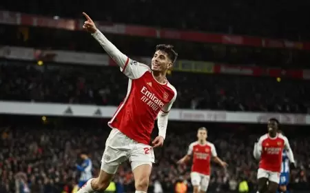 أرسنال يعود للانتصارات ويعتلي الصدارة مؤقتا بثنائية في برايتون