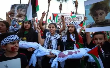 مسيرة برام الله للقوى والفعاليات الشعبية نصرة لغزة ورفضا للعدوان عليها