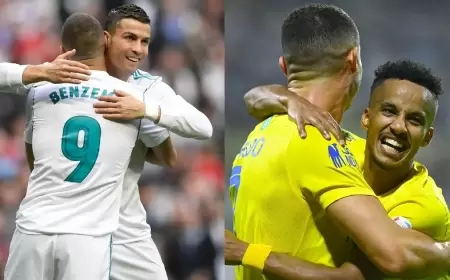 غريب يرتدي عباءة بنزيمة مع رونالدو