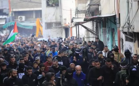 تشييع جثماني الشهيدين يوسف الخولي وعاهد موسى في مخيم طولكرم