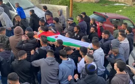 تشييع جثمان الشهيد عبيدة حامد في سلواد