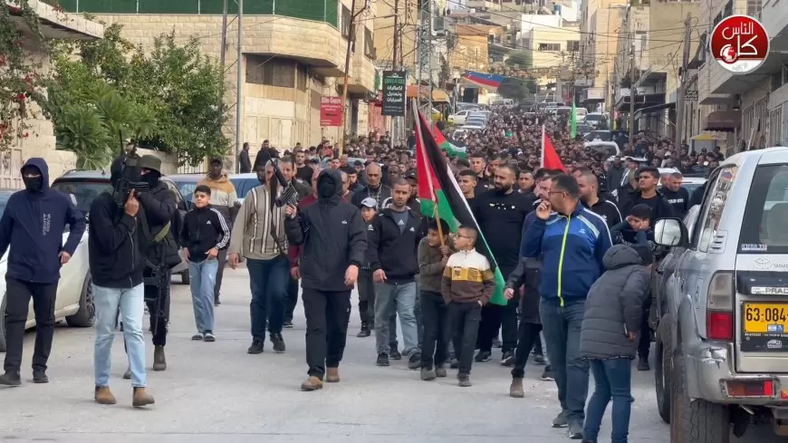 تشييع جثمان الشهيد طارق شاهين الى مثواه الأخير في مدينة طولكرم