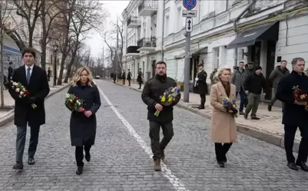 بالذكرى الثانية للحرب.. 4 زعماء أوروبيون يزورون أوكرانيا