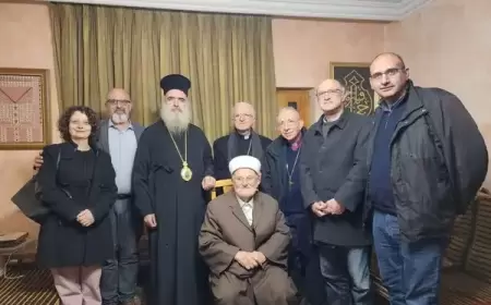 الشيخ عكرمة صبري يستقبل وفدا من رجال الدين المسيحي