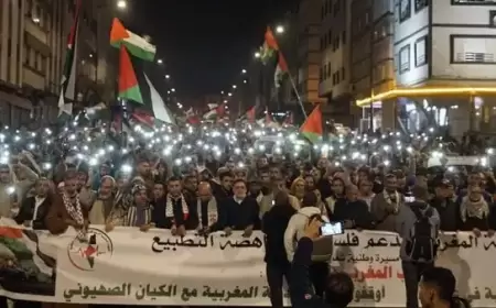 آلاف المغاربة يطالبون بإنهاء حصار غزة ووقف الحرب