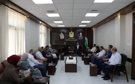 محافظ طولكرم مصطفى طقاطقة يلتقي وفدا من اتحاد المقاولين - فرع الشمال