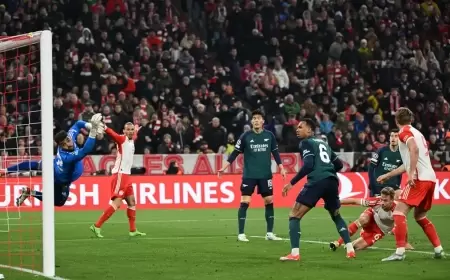 رأسية كيميتش تقصي أرسنال وتأخذ بايرن إلى نصف النهائي