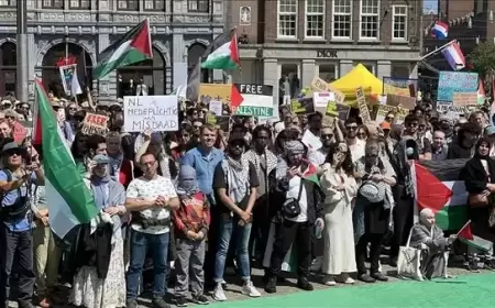 النكبة وغزة حاضرتان في مظاهرة للتضامن مع فلسطين في أمستردام