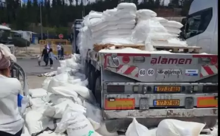 مستوطنون يمنعون مرور شاحنات مساعدات من الضفة إلى غزة