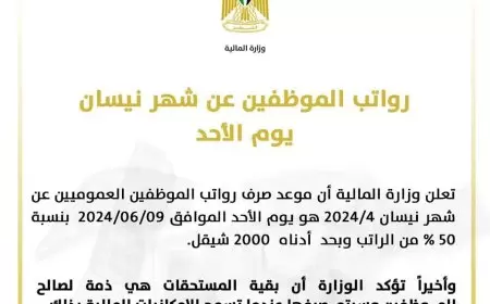 المالية: صرف رواتب الموظفين الأحد المقبل بنسبة 50%