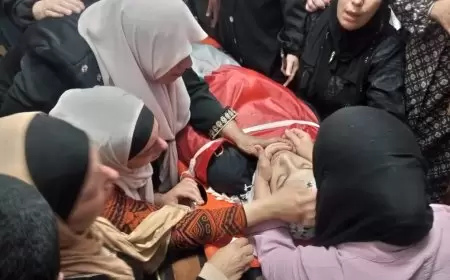 تشييع جثمان الشهيد مؤمن أبو عسل في بلدة عنبتا شرق طولكرم