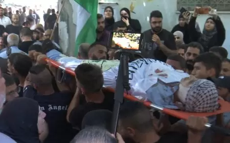 ‫تشييع جثمان الشهيد يوسف عبد الدايم في طولكرم