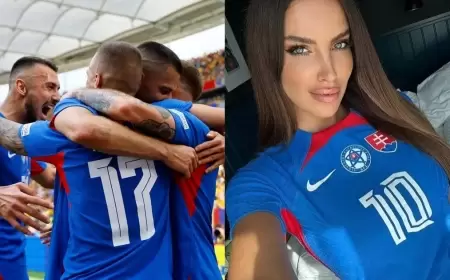 ماذا تفعل "ملكة جمال" مع منتخب سلوفاكيا في كأس أوروبا؟