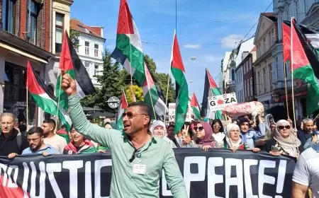 مظاهرة في نيويورك رفضا لما صرح به مرشحا الرئاسة الأميركية حول دعم إسرائيل