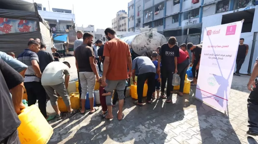 استمراراً للجسر الإغاثي  بنك فلسطين يساهم في توفير مياه صالحة للشرب بمراكز الإيواء في شمال قطاع غزة بالشراكة مع مؤسسة التعاون