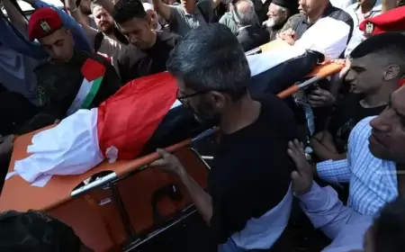 تشييع جثمان الشهيدة الطفلة بانا بكر جنوب نابلس