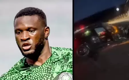 بعد قصة ليبيا.. مهاجم نيجيريا ينجو من حادث مميت