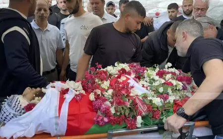 تشييع جثمان الشهيد صبري أحمد في قرية عزون عتمة شرق قلقيلية