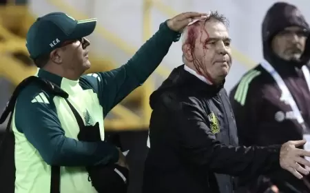 لقطات صادمة.. إصابة دموية لمدرب مصر السابق بسبب الجماهير