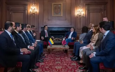 أمير قطر ورئيس كولومبيا يبحثان تعزيز التعاون وتطورات غزة ولبنان