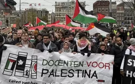 مئات المتظاهرين يطالبون باعتقال نتنياهو وغالانت في هولندا