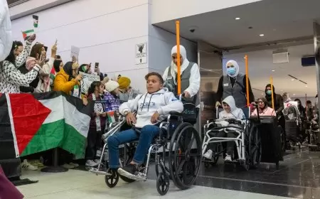 الجالية الفلسطينية في شيكاغو تستقبل ثمانية أطفال من مصابي العدوان على غزة