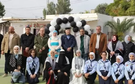 التربية تشارك في انطلاق مبادرة التوجيه السياسي "إزالة التعديات عن جدران المدارس" في مدرسة بنات ارتاح الثانوية