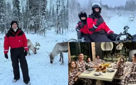 رونالدو يخطف الأنظار مع عائلته في قرية "بابا نويل"