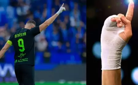 بنزيمة يواصل احتفاليته الشهيرة أمام الهلال.. ما قصة الضمادة؟