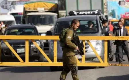 قوات الاحتلال تنصب حاجزا عسكريا على مدخل المنشية جنوب شرق بيت لحم