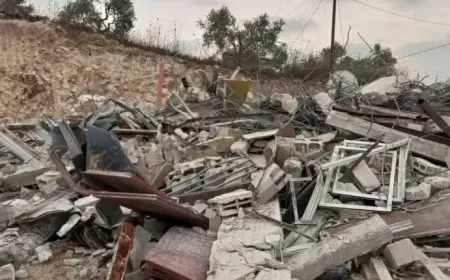 مستعمر يهدم بركسا للأبقار ويستولي على معدات زراعية وأدوات حفر بمسافر بني نعيم