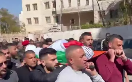 نابلس: تشييع جثمان الشهيد عمر اشتية إلى مثواه الأخير