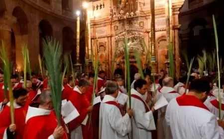 الكنائس المسيحية في بيت لحم تحتفل بأحد الشعانين