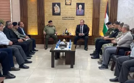اللواء د. كميل يستقبل المفوض السياسي العام والناطق الرسمي باسم قوى الأمن الفلسطينية اللواء رجب