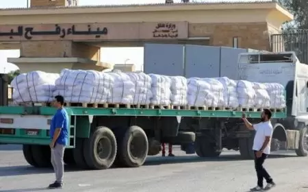 قافلة الحياة التاسعة تنطلق من مصر إلى غزة
