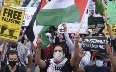 احتجاجات أمام القنصلية الإسرائيلية في نيويورك تنديدا بمجازر الاحتلال المستمرة بحق شعبنا