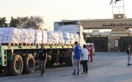 مصادر مصرية: انطلاق القافلة السادسة عشرة للمساعدات إلى غزة