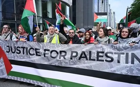 مظاهرة حاشدة في بروكسل للمطالبة بتعليق الشراكة الأوروبية مع الاحتلال