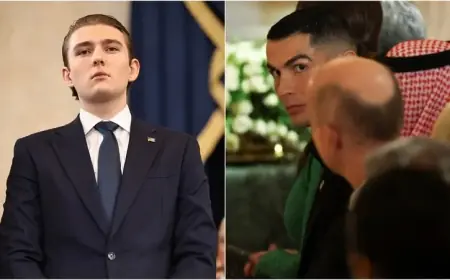 ابن ترامب.. "عملاق" مهووس بالأسطورة رونالدو