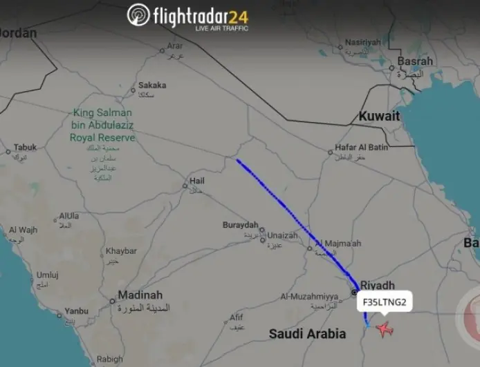 رصد مقاتلة أمريكية اف 35 أقلعت من اسرائيل باتجاه السعودية