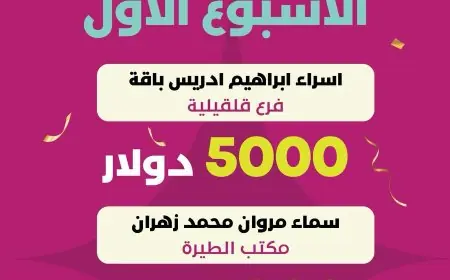 10,000 دولار مقسّمة على فائزتين في الأسبوع الأول
